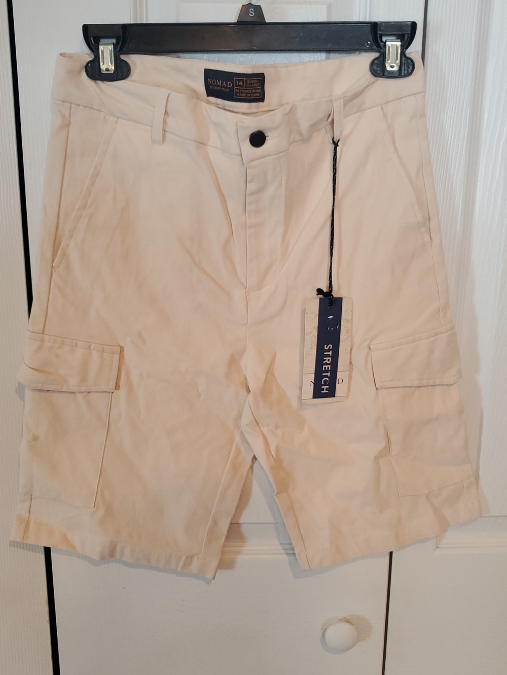 Nomad Boy's Stretch Cargo Shorts - Cream